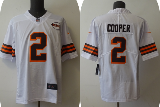 Men's Cleveland Browns Amari Cooper #2 White 1946 Collection Alternate Vapor Limited Jerseys