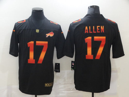 Men's Buffalo Bills #17 Josh Allen Black Alternate Game Jerseys