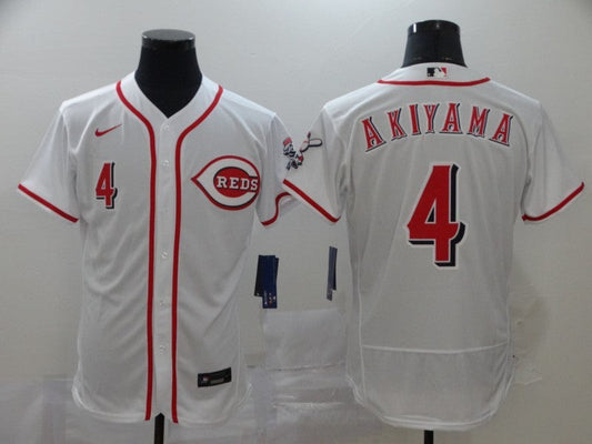 Men's Cincinnati Reds Shogo Akiyama #4 White Replica Baseball Jerseys