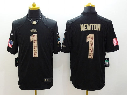 Men's Carolina Panthers Cam Newton #1 Black Alternate Game Jerseys