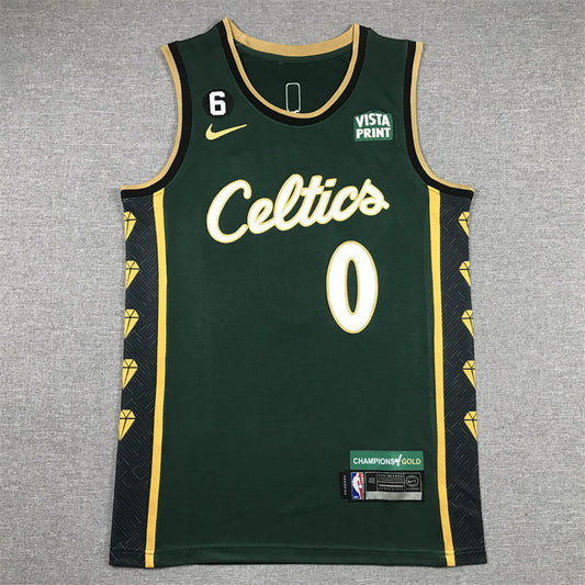 Men's Boston Celtics Jayson Tatum #0 Green 2022/23 Swingman Jerseys - City Edition