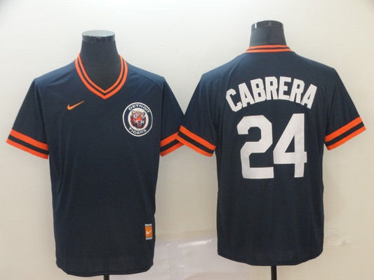 Men's Detroit Tigers Miguel Cabrera #24 Navy Replica Player Jerseys