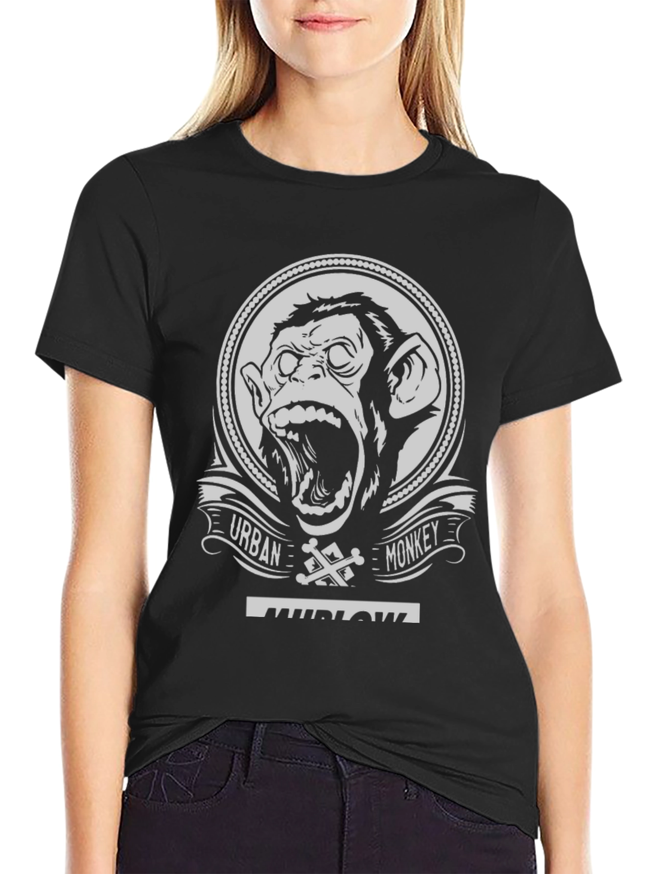 Urban Monkey Graphic T-Shirt - Black