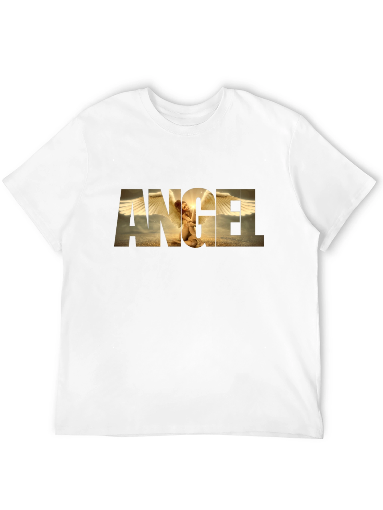 Angel Graphic Print Black T-Shirt