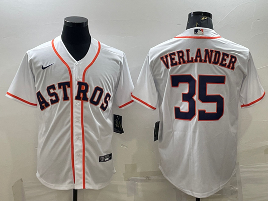 Men's Houston Astros Justin Verlander #35 White Home Replica Jerseys