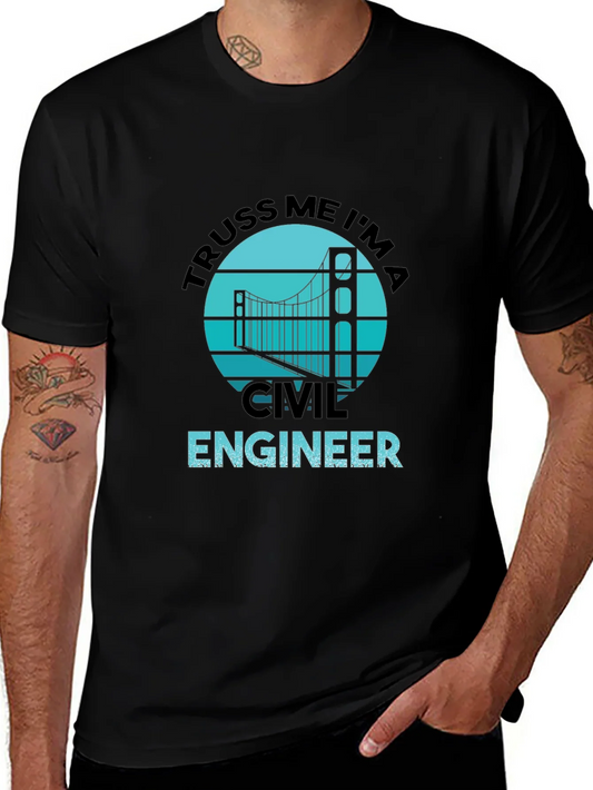 Truss Me Im A Civil Engineer Black Graphic T-Shirt