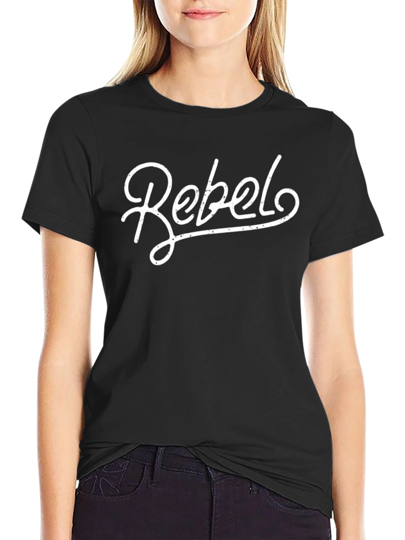 Rebel Graphic T-Shirt - Black Cotton Blend