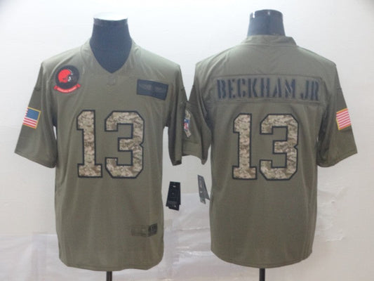 Men's Cleveland Browns Odell Beckham Jr. Olive Player Game Jerseys