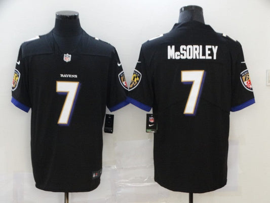 Men's Baltimore Ravens Trace McSorley #7 Black Game Jerseys