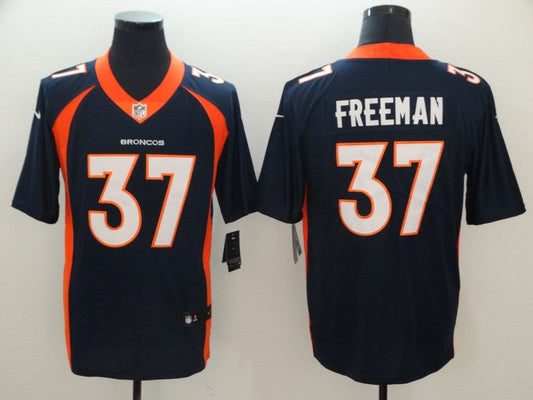 Men's Denver Broncos Royce Freeman #37 Navy Game Jerseys