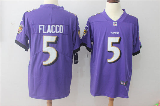 Men's Baltimore Ravens Joe Flacco #5 Purple Game Jerseys