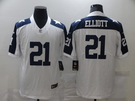 Men's Dallas Cowboys #21 Ezekiel Elliott White Game Jerseys
