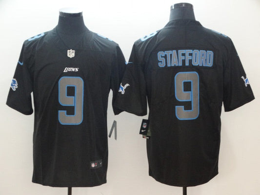 Men's Detroit Lions #9 Matthew Stafford Black Player Game Jerseys