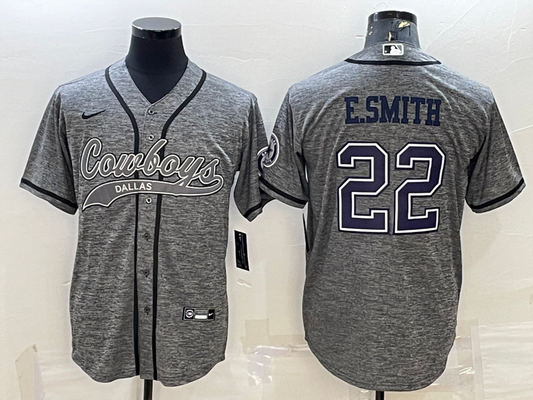 Men's Dallas Cowboys Emmitt Smith #22 Gray Player Jerseys Joint Edition