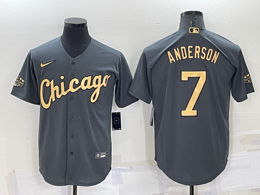 Men's Chicago White Sox Tim Anderson #7 Gray Replica Player Jerseys