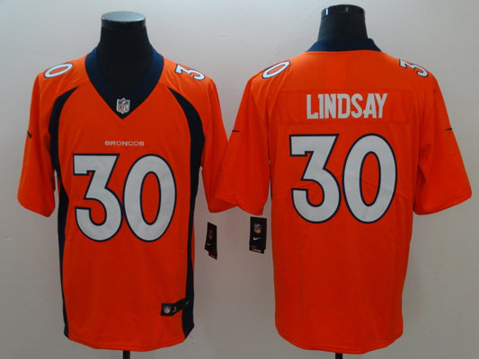 Men's Denver Broncos Phillip Lindsay #30 Orange Game Jerseys