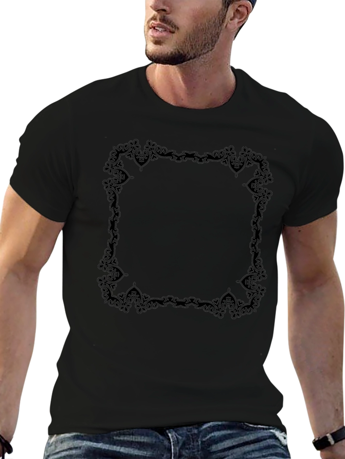 Ornate Frame Black T-Shirt - Graphic Tee