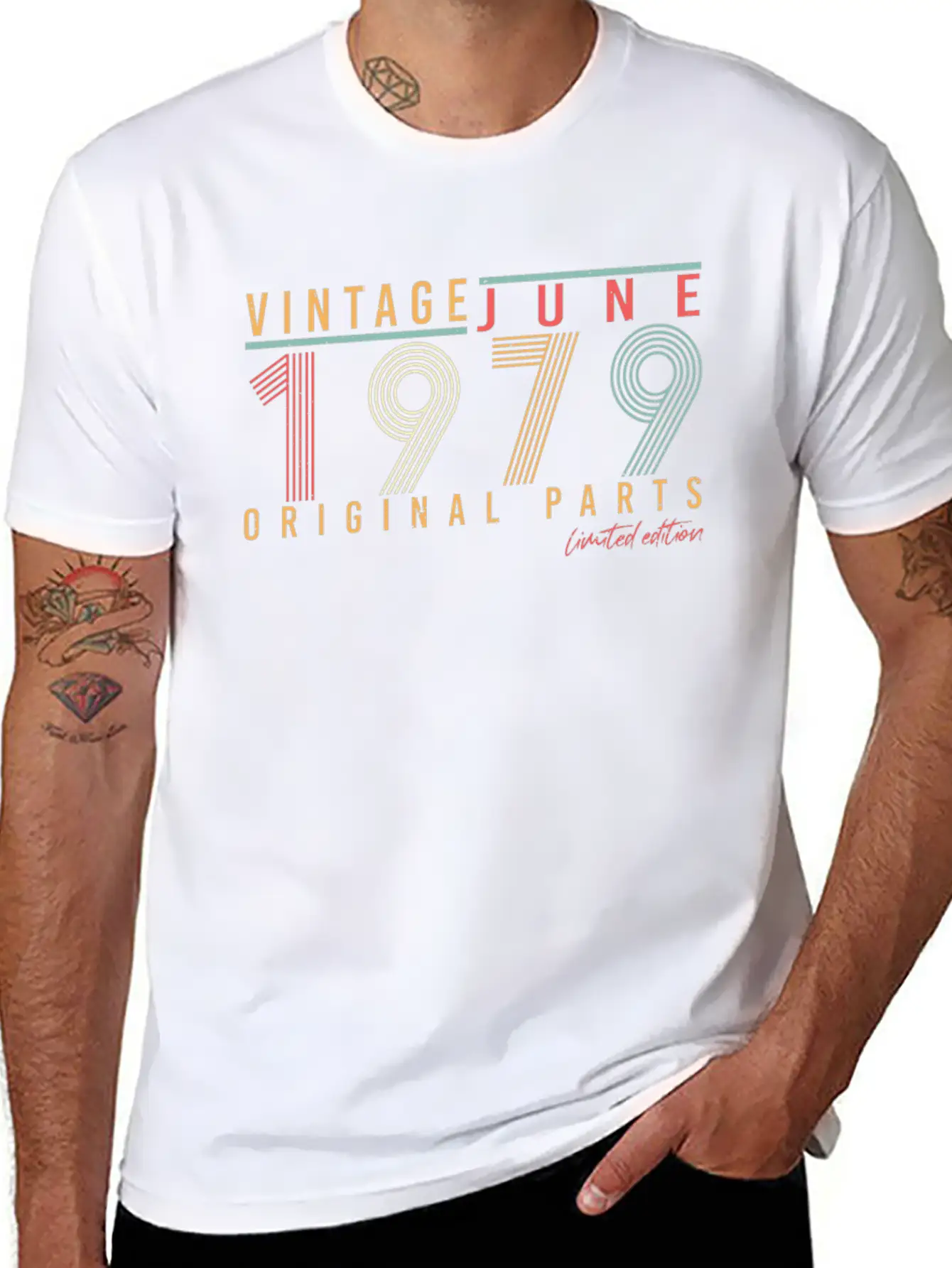 1979 June Vintage Unisex Short Sleeve Soft Cotton T-Shirt – Casual Everyday Wear