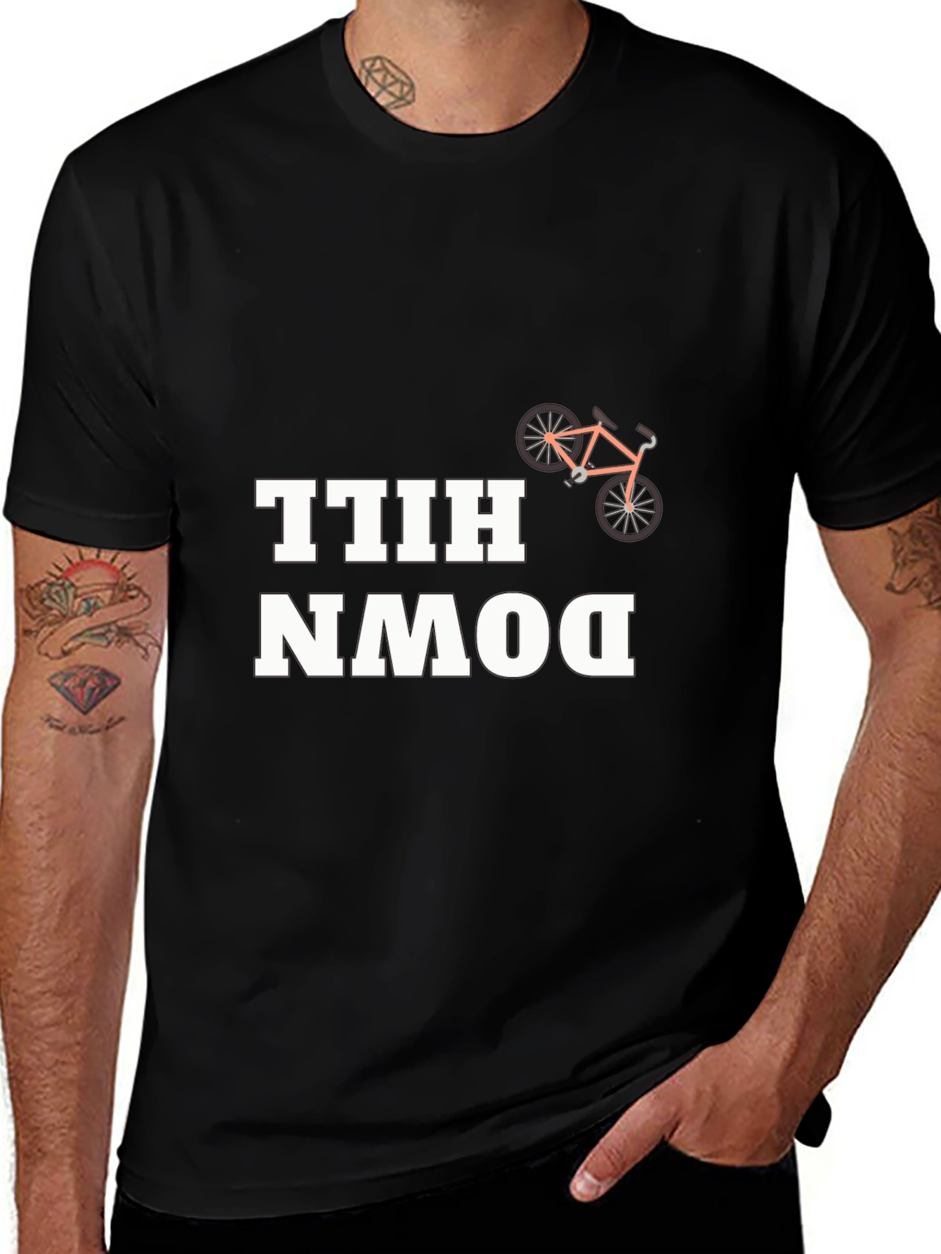 Downhill Biking Graphic Tee - Black