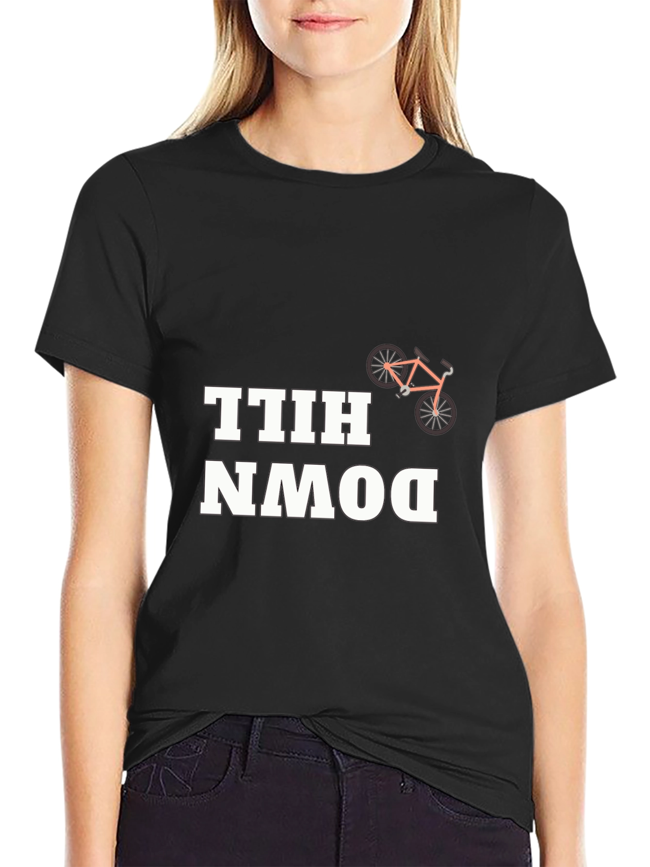 Downhill Biking Graphic Tee - Black