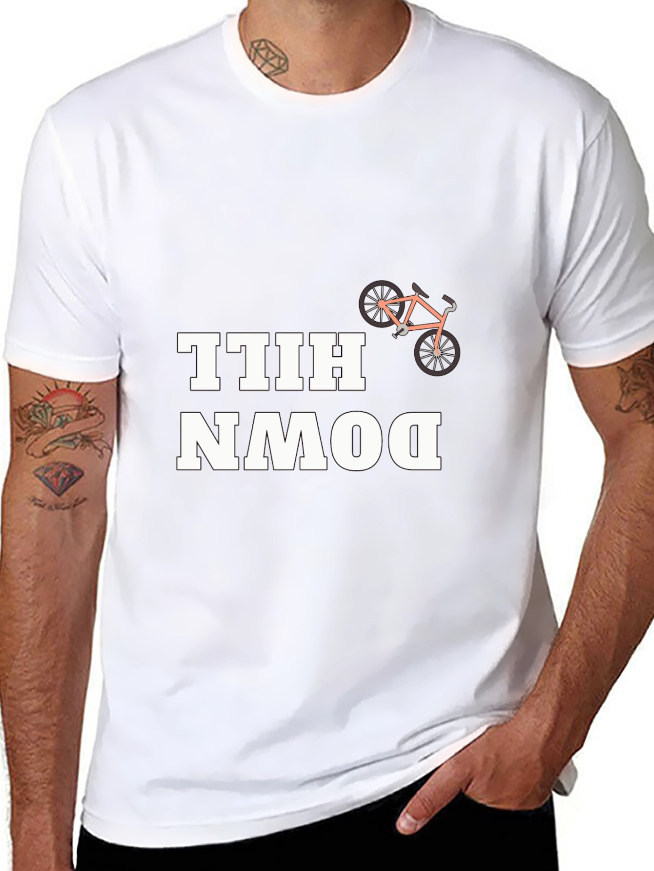 Downhill Biking Graphic Tee - Black