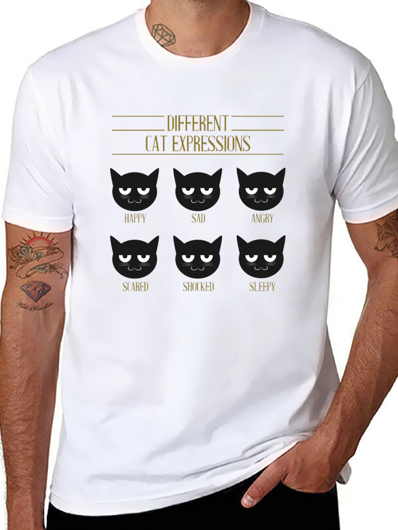 Cat Expressions Graphic Tee