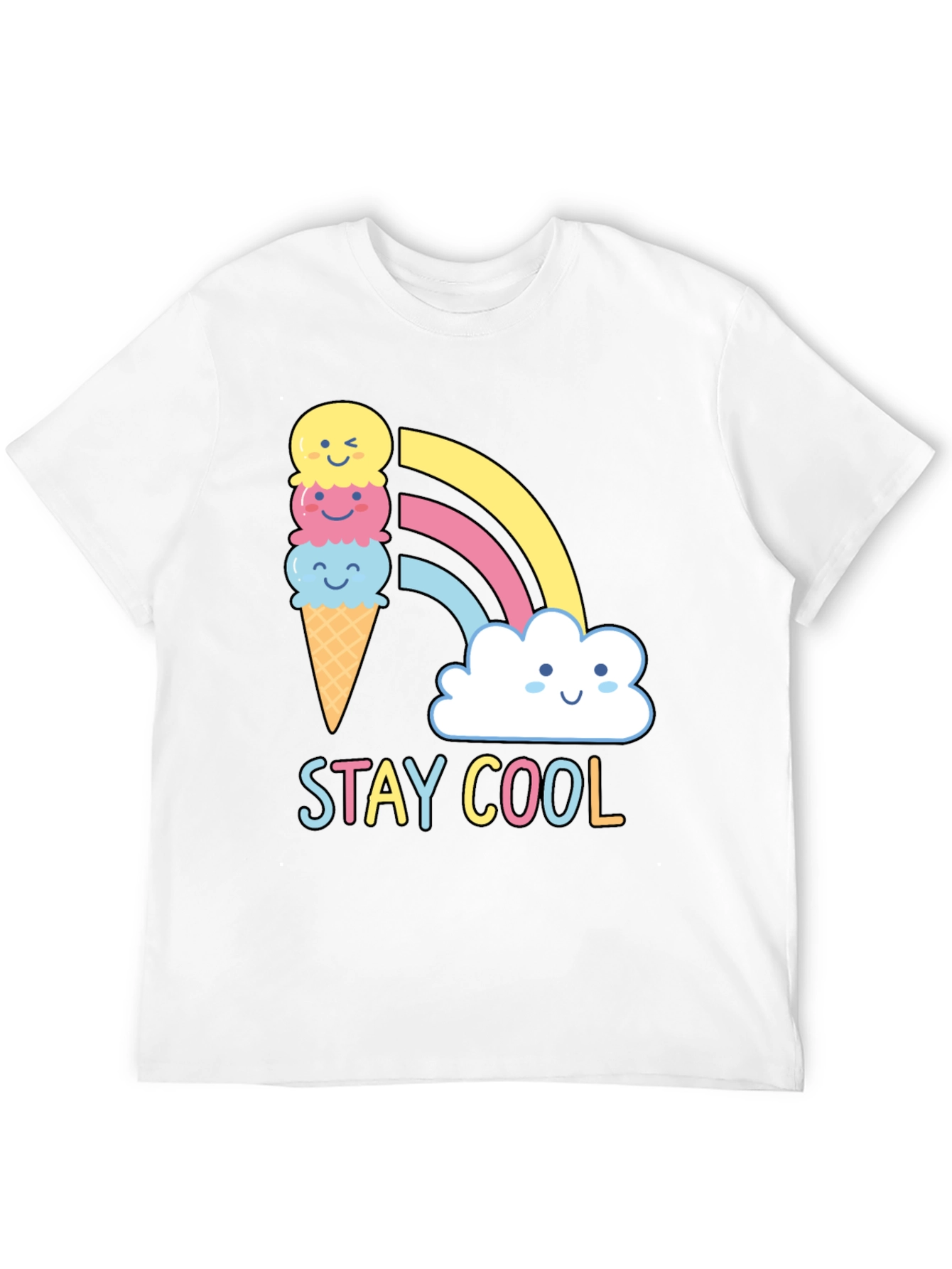 Stay Cool T-Shirt - Ice Cream Rainbow Graphic