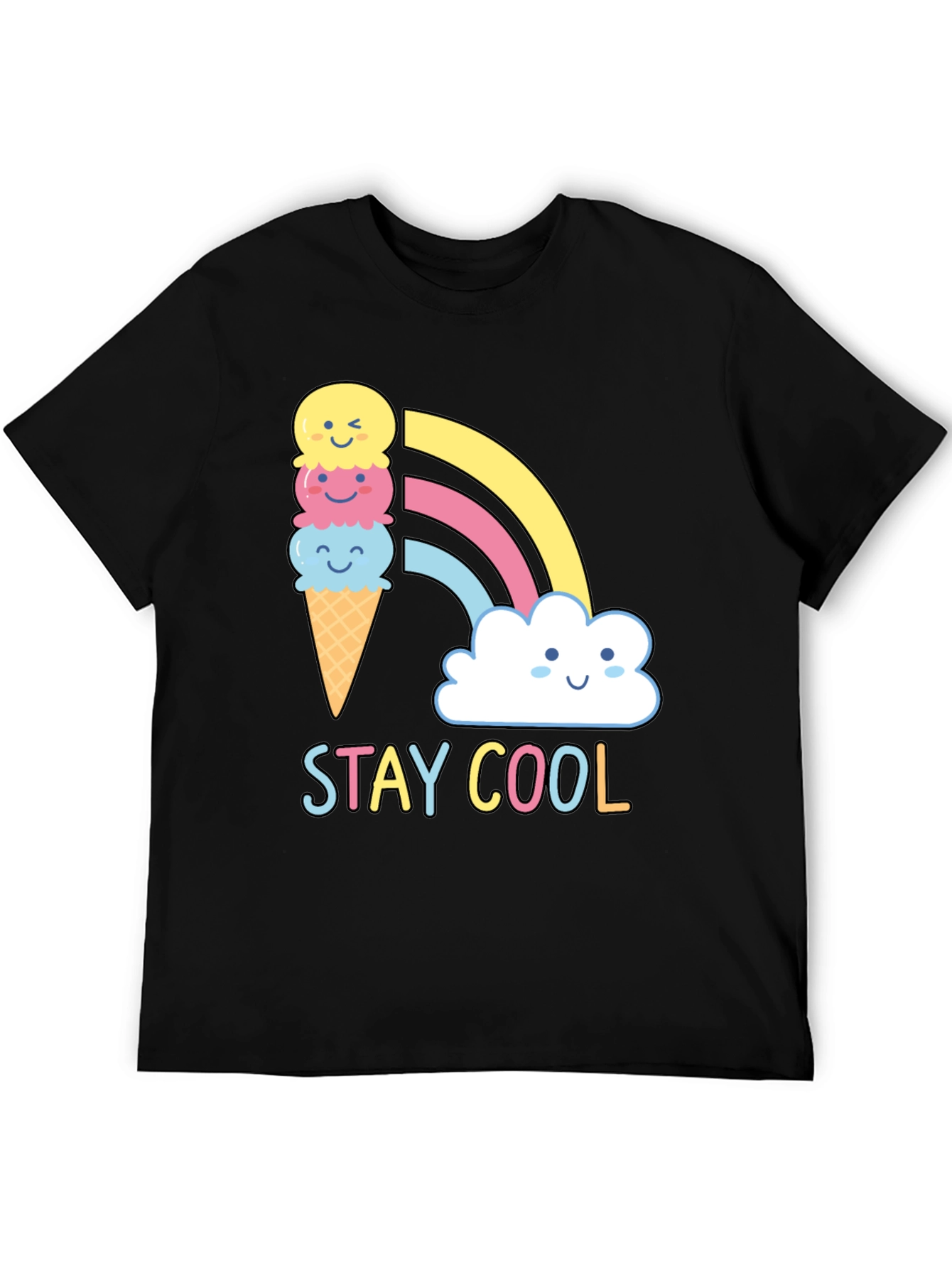 Stay Cool T-Shirt - Ice Cream Rainbow Graphic