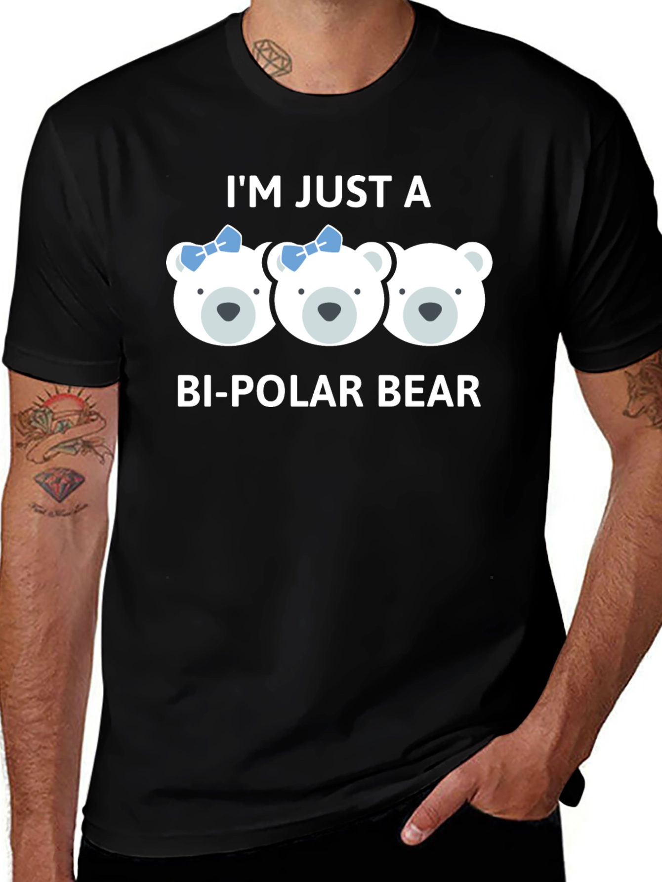 Bi-Polar Bear Graphic T-Shirt - Cute Pun Tee