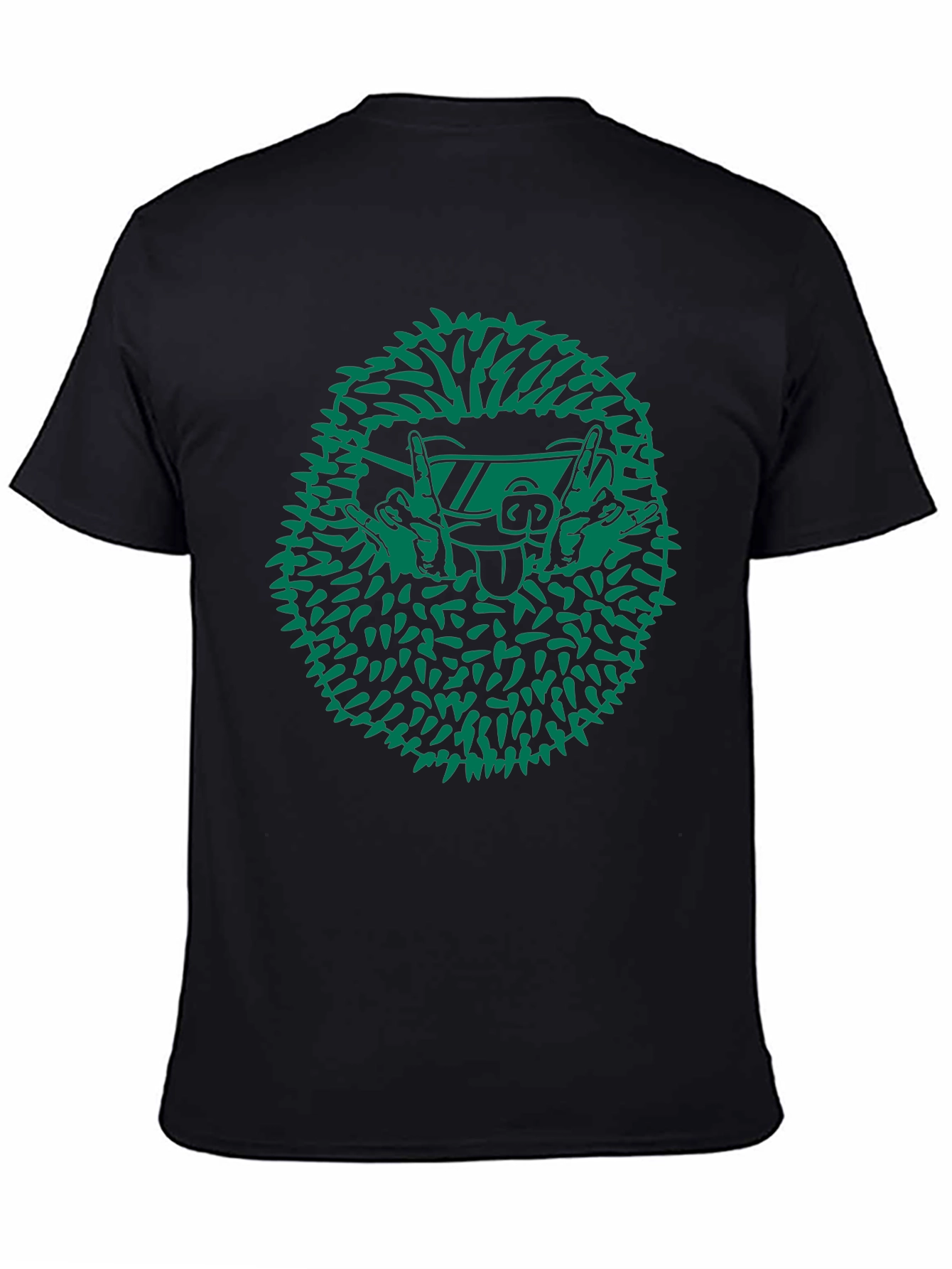 Cool Hedgehog Graphic Tee - Black Cotton