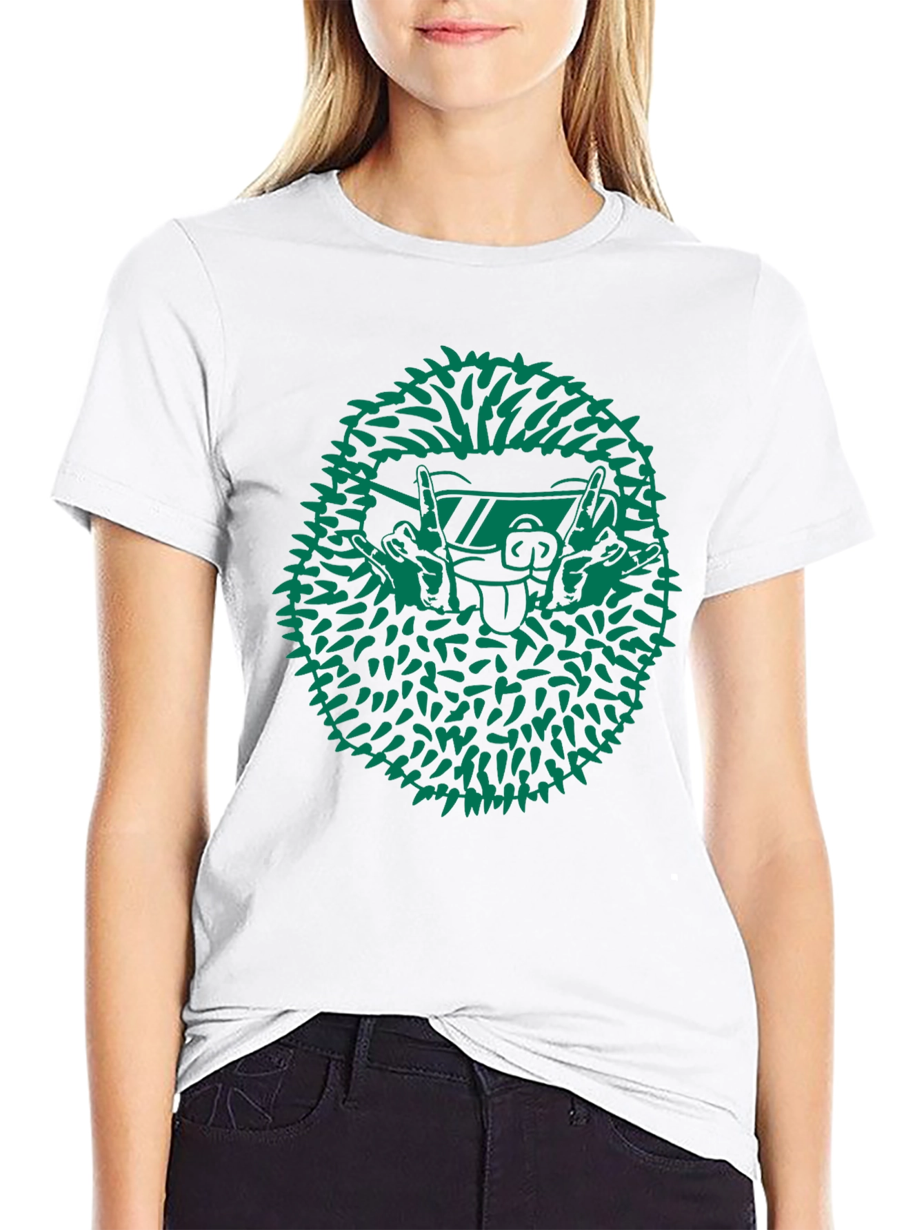 Cool Hedgehog Graphic Tee - Black Cotton