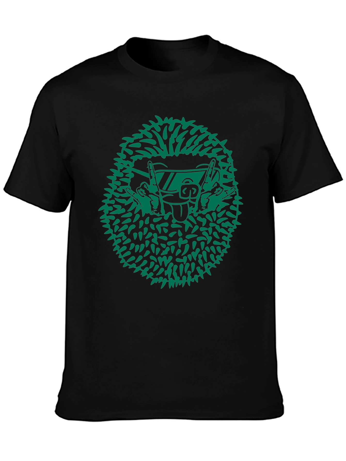 Cool Hedgehog Graphic Tee - Black Cotton