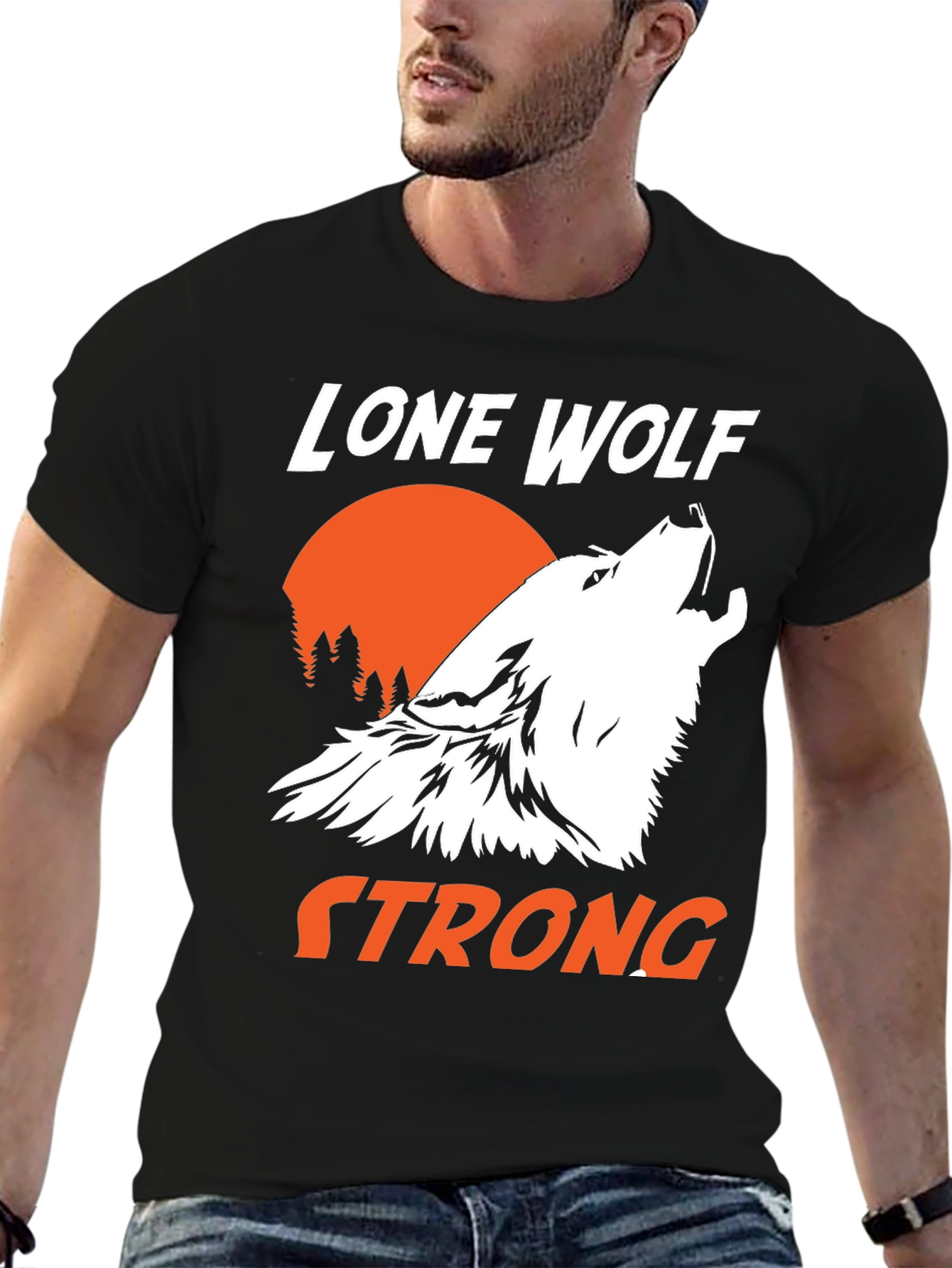 Lone Wolf Strong Graphic T-Shirt - Black