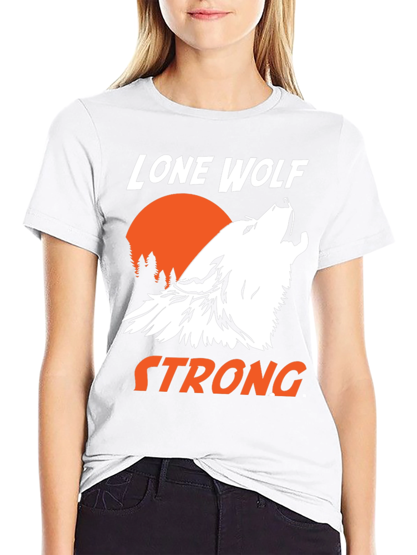 Lone Wolf Strong Graphic T-Shirt - Black