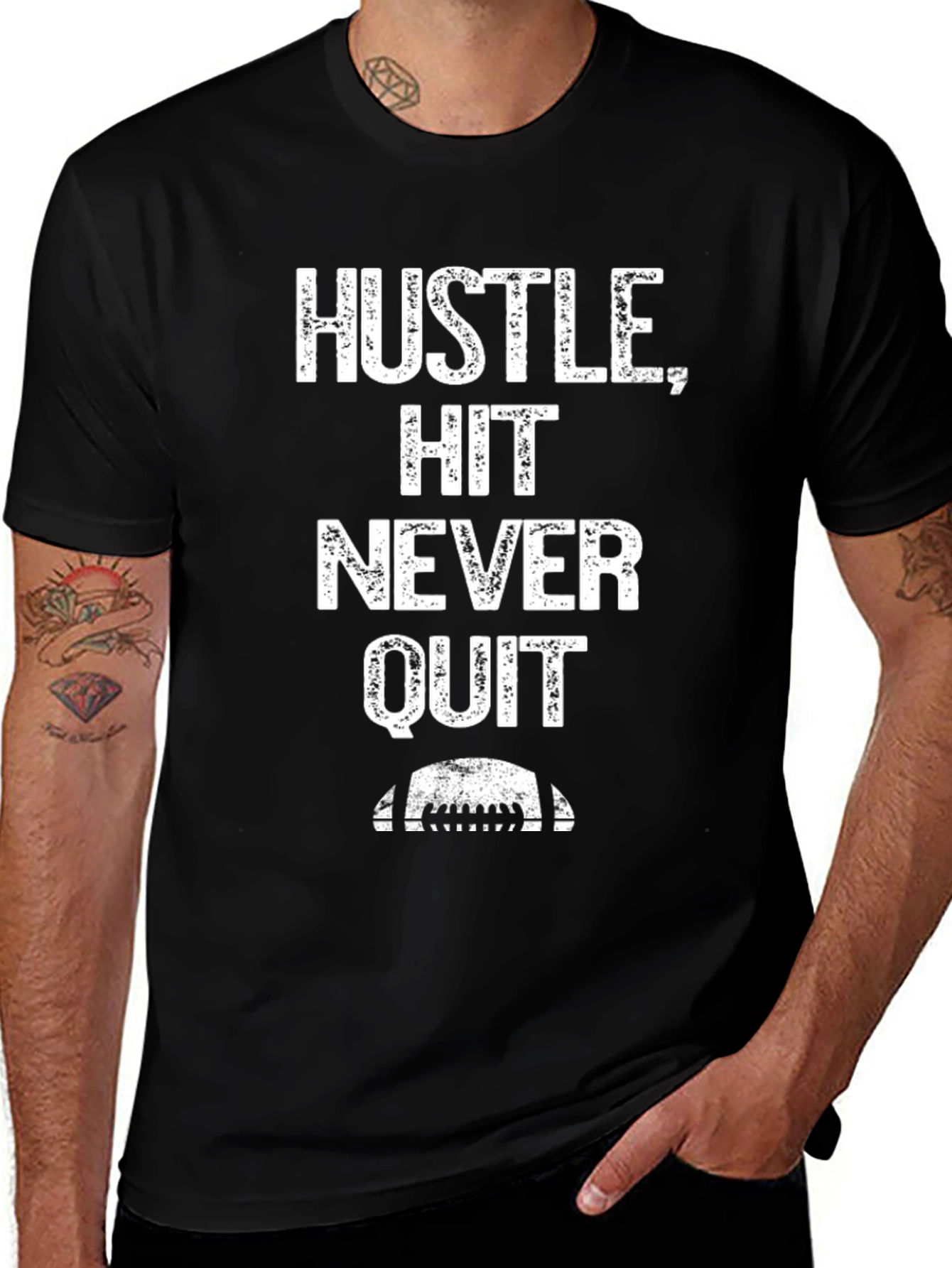 Hustle Hit Never Quit Graphic Tee