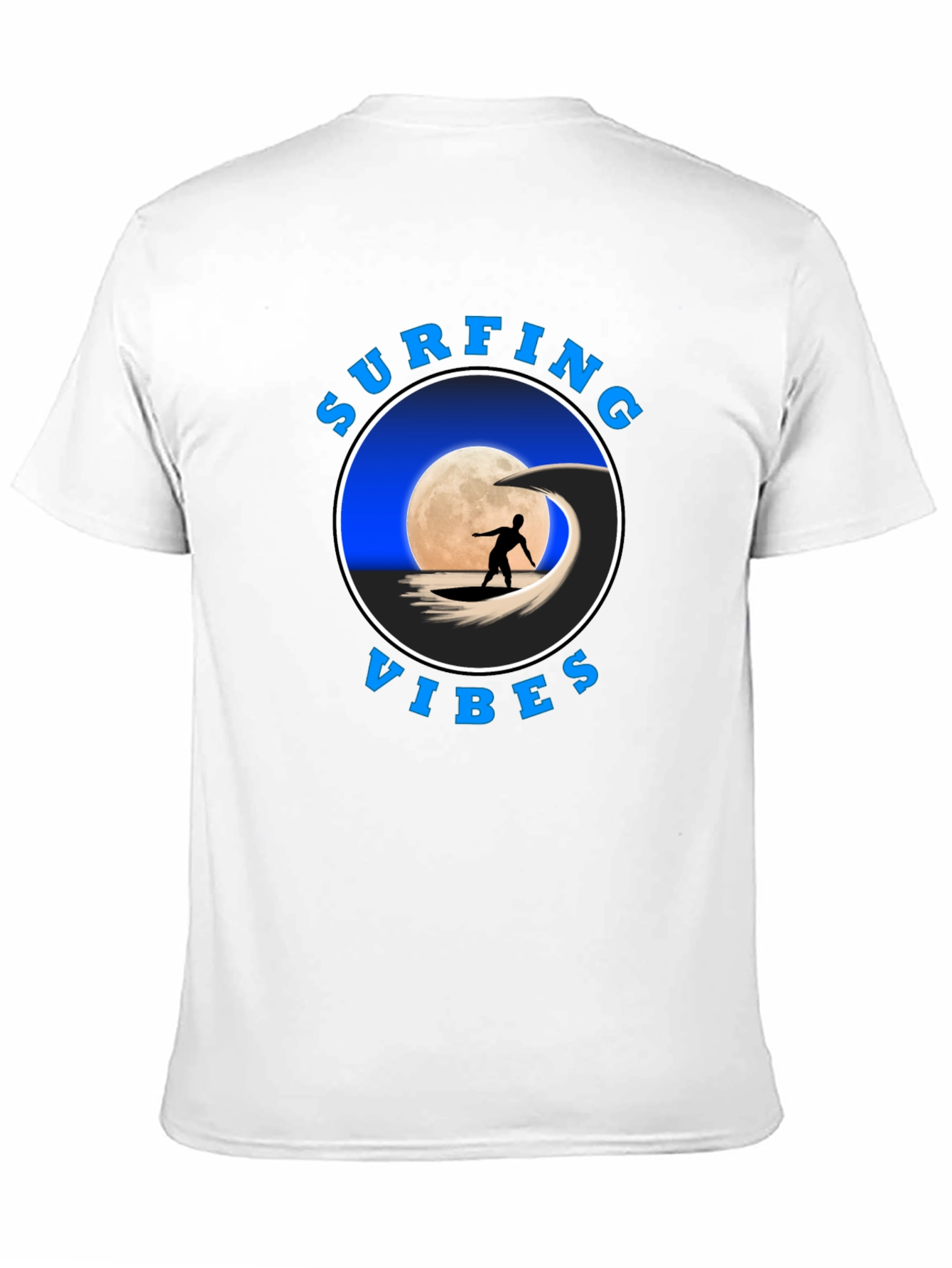 Surfing Vibes Graphic Tee - Black Cotton T-Shirt