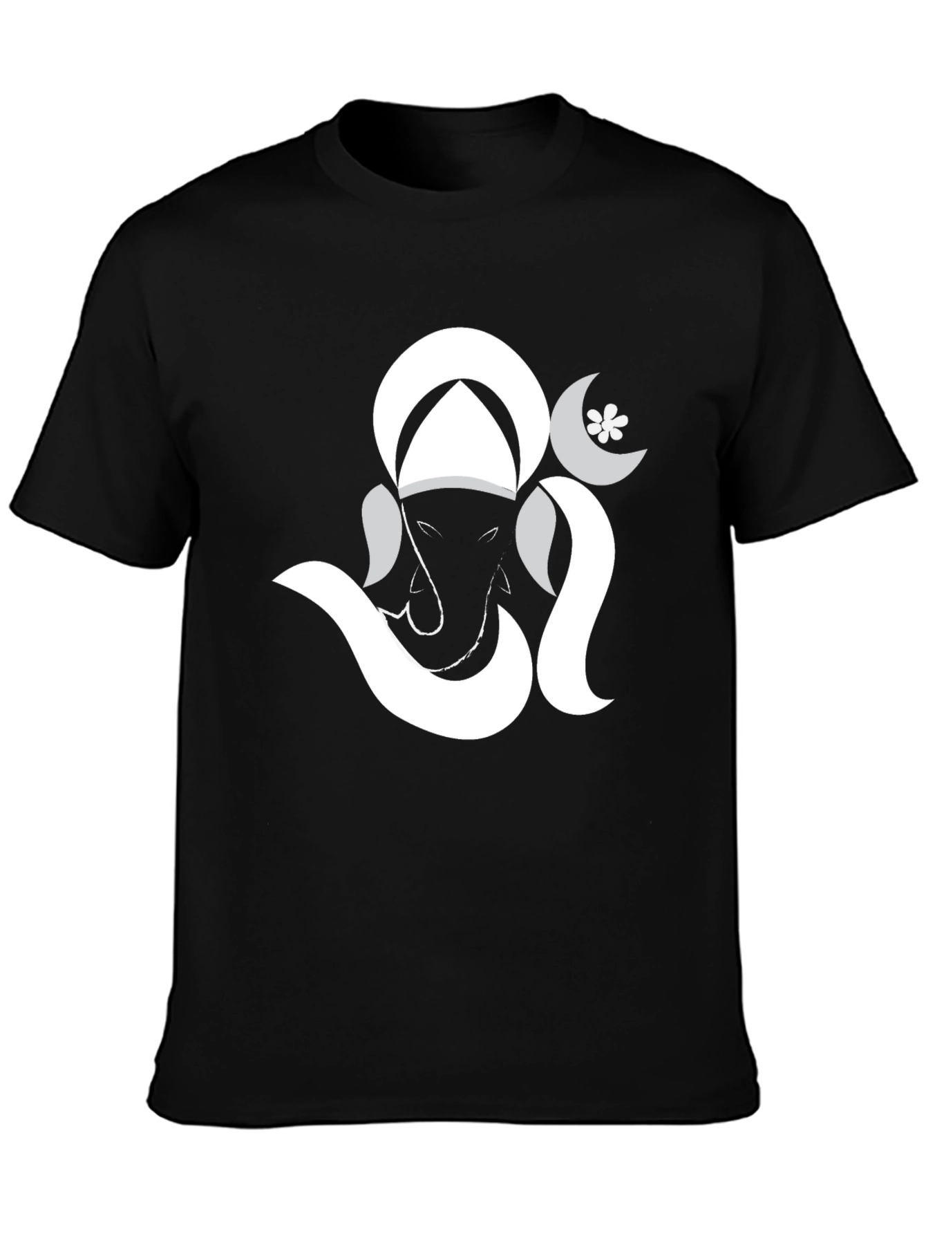 Ganesh Graphic Print Black Tee