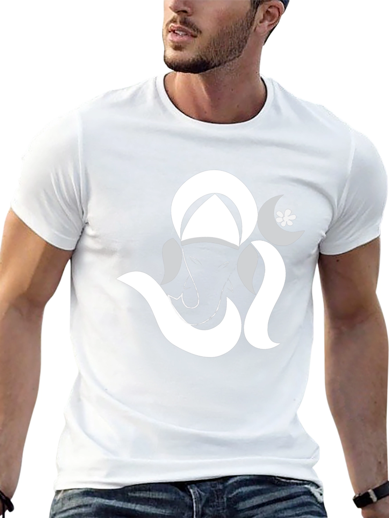 Ganesh Graphic Print Black Tee