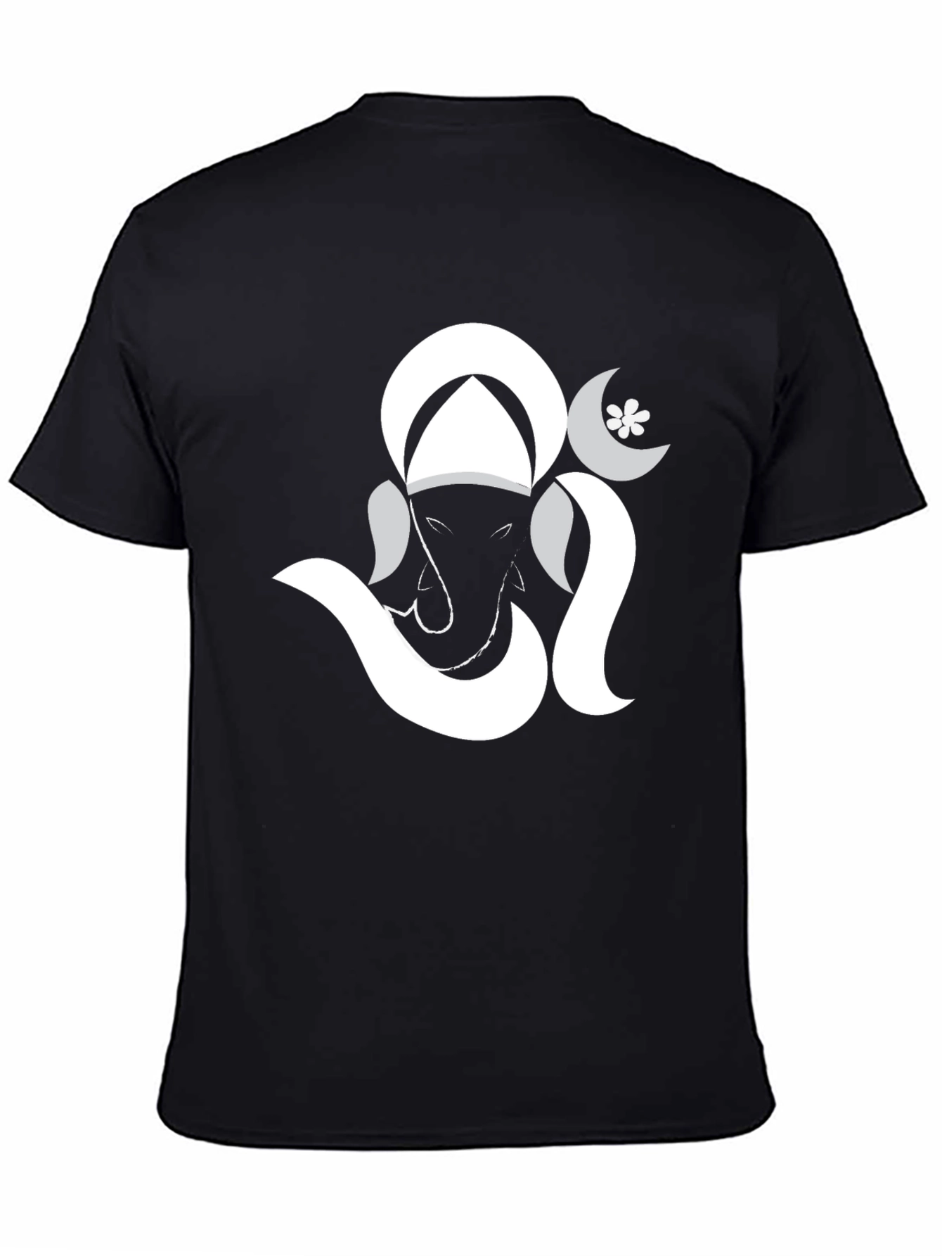 Ganesh Graphic Print Black Tee
