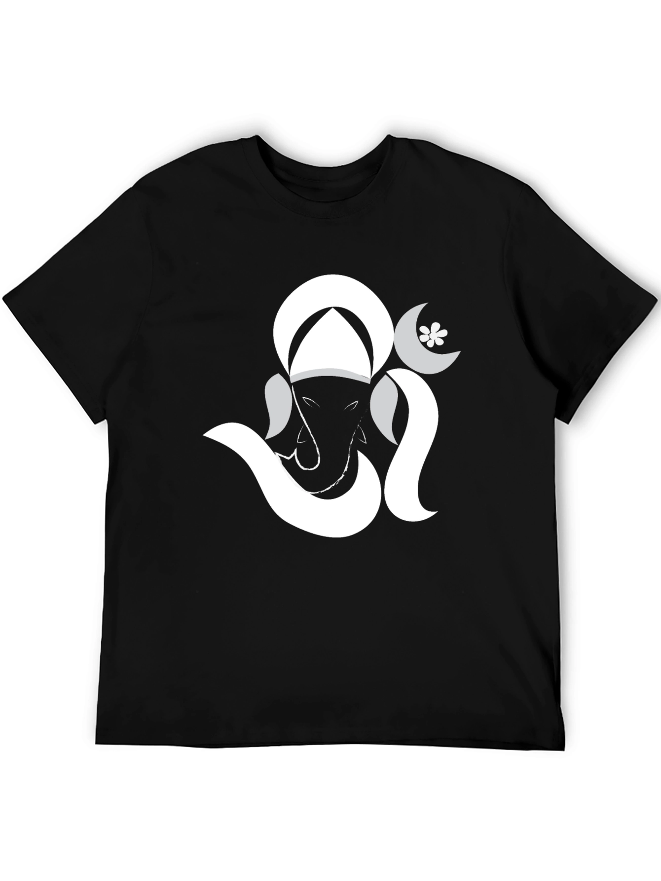 Ganesh Graphic Print Black Tee
