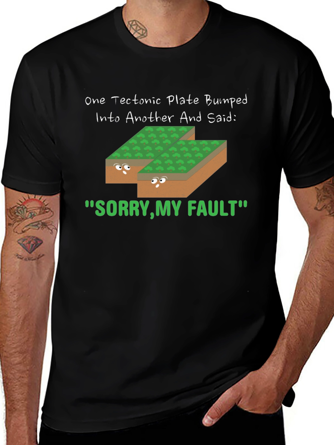 Funny Tectonic Plate Fault Humor Graphic T-Shirt