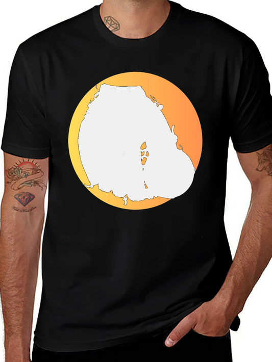 Sunset Island Tee - Black Graphic T-Shirt