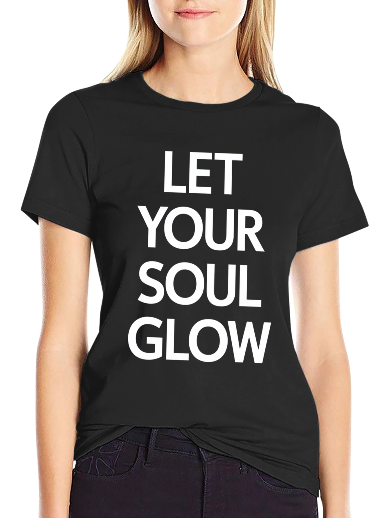 Let Your Soul Glow Black Graphic Tee
