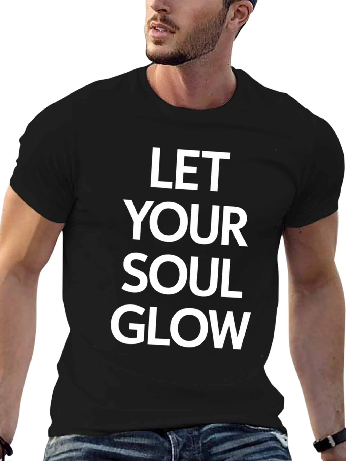 Let Your Soul Glow Black Graphic Tee
