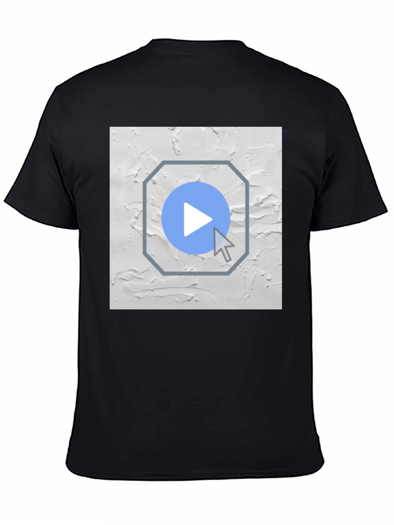 Abstract Play Button Graphic T-Shirt