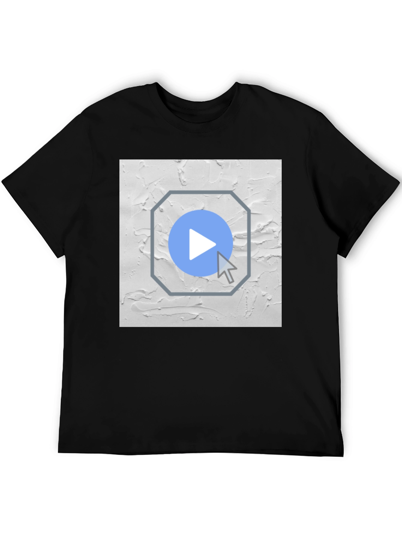 Abstract Play Button Graphic T-Shirt
