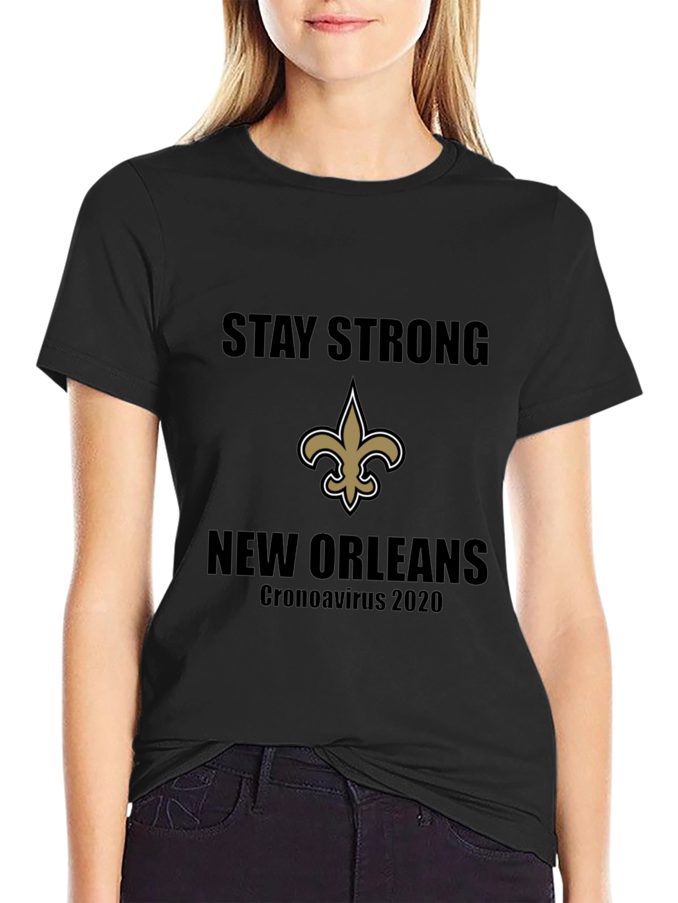 New Orleans Saints Stay Strong Black T-Shirt