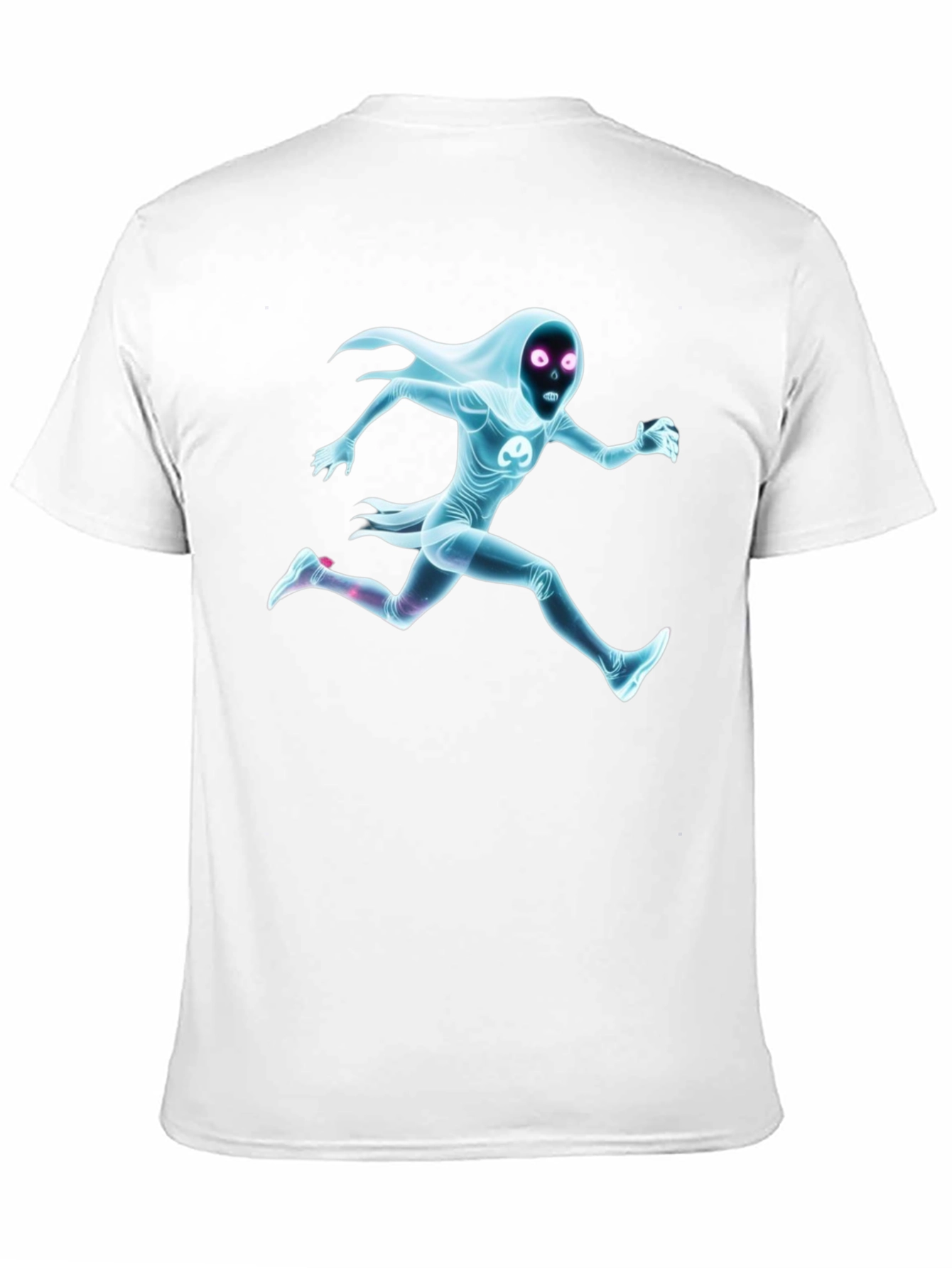 Black Graphic Tee - Running Ghost Figure