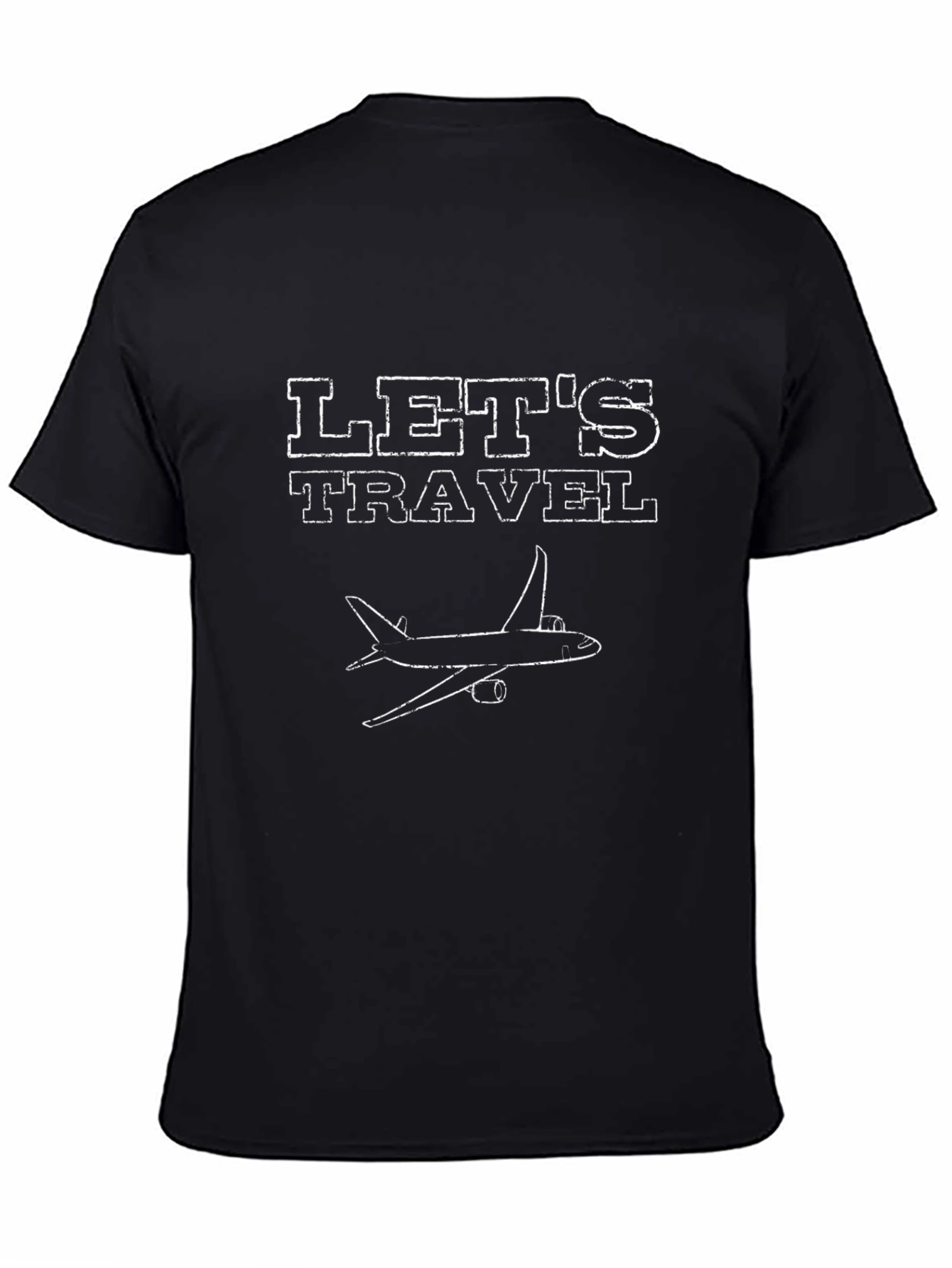 Lets Travel Black Graphic Tee