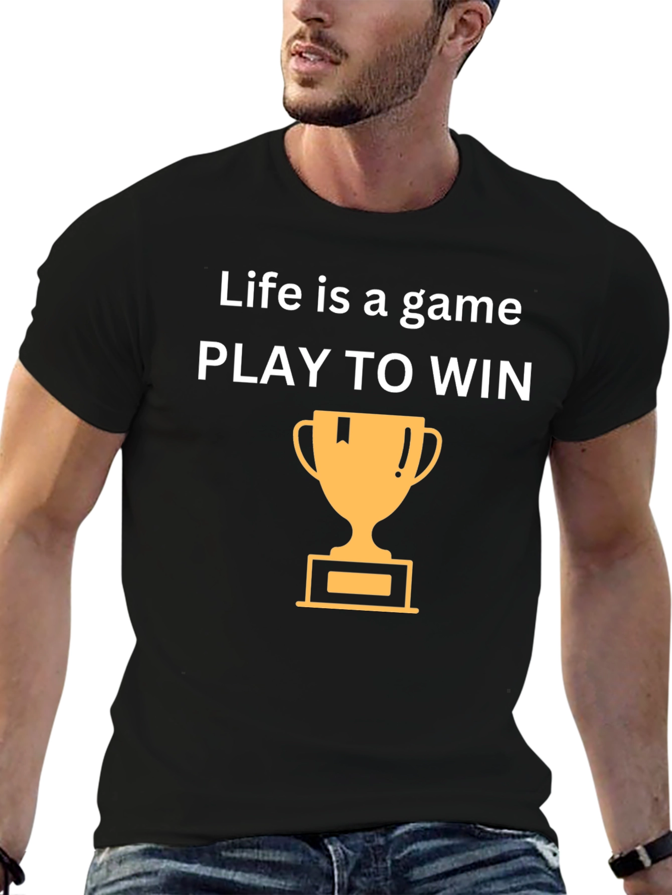 Life Is a Game Play to Win Black T-Shirt